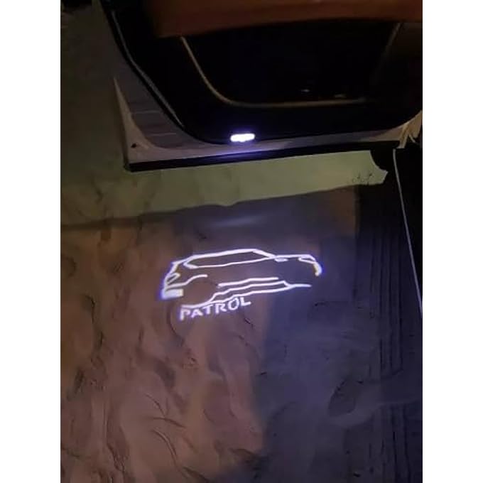 فيريكس ضوء باب لسيارة نيسان باترول Y62 2010-2023، ضوء شعار زجاجي، ضوء بروجيكتور ترحيبي، ضوء بركة، ضوء شعار ساطع - Image 3