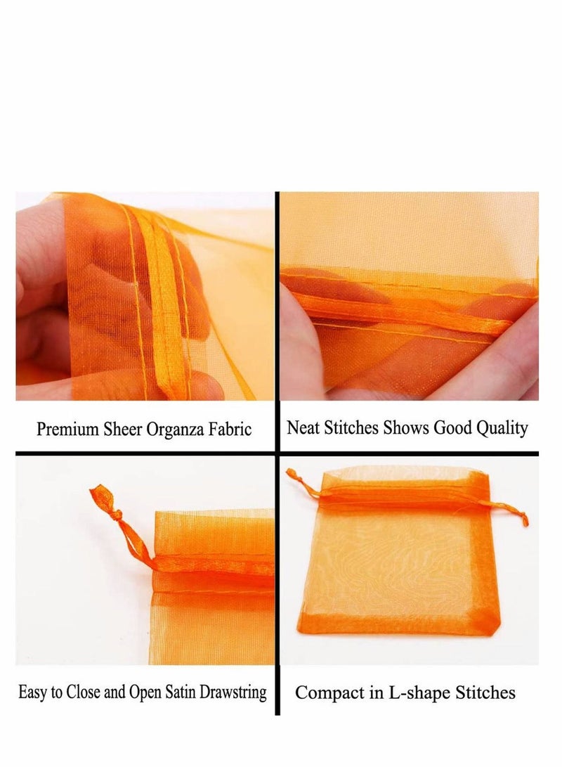 Excefore 100Pcs 10 x 15CM Mixed Color Sheer Drawstring Organza Jewelry Pouches Wedding Party Favor Gift Bags (Mixed Color) - Image 5