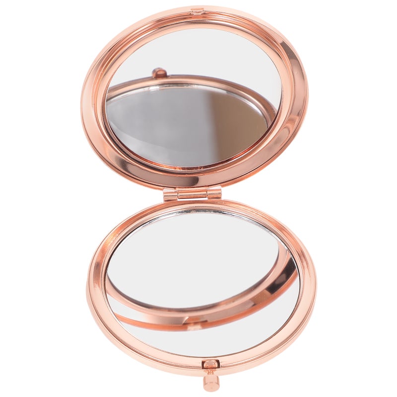 Mini Makeup Mirror for Purse Portable Foldable Small Rhinestone Round Compact Travel Size Handheld Mirror - Image 5