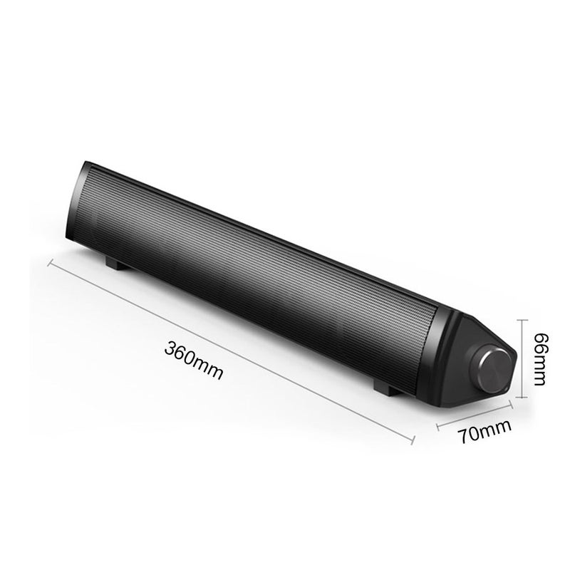 SADA V105 Speaker Bar Computer Speakers Wired Computer Sound Bar Stereo USB Powered Mini Long Soundbar Speaker with HiFi Sound Rich Bass for TV PC Cellphone Tablets Desktop Laptop - Image 2
