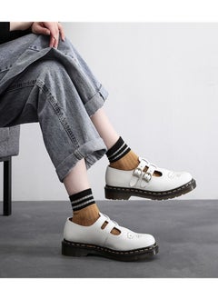 Loquat Leisure British Style Student Fashion Women's Leather Shoes White  - Image 2