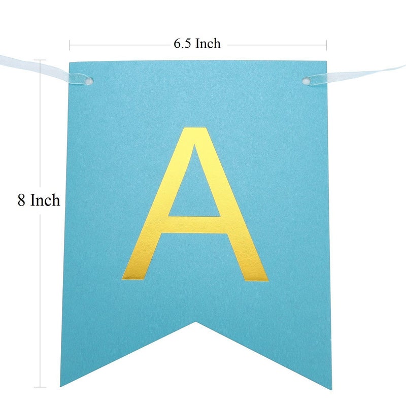 Theme My Party Theme My Party Happy Birthday Bunting Flags Green Banner and Tissue Paper Pom Poms Flowers Garland Birthday Party Decorations (Green)  - Image 3