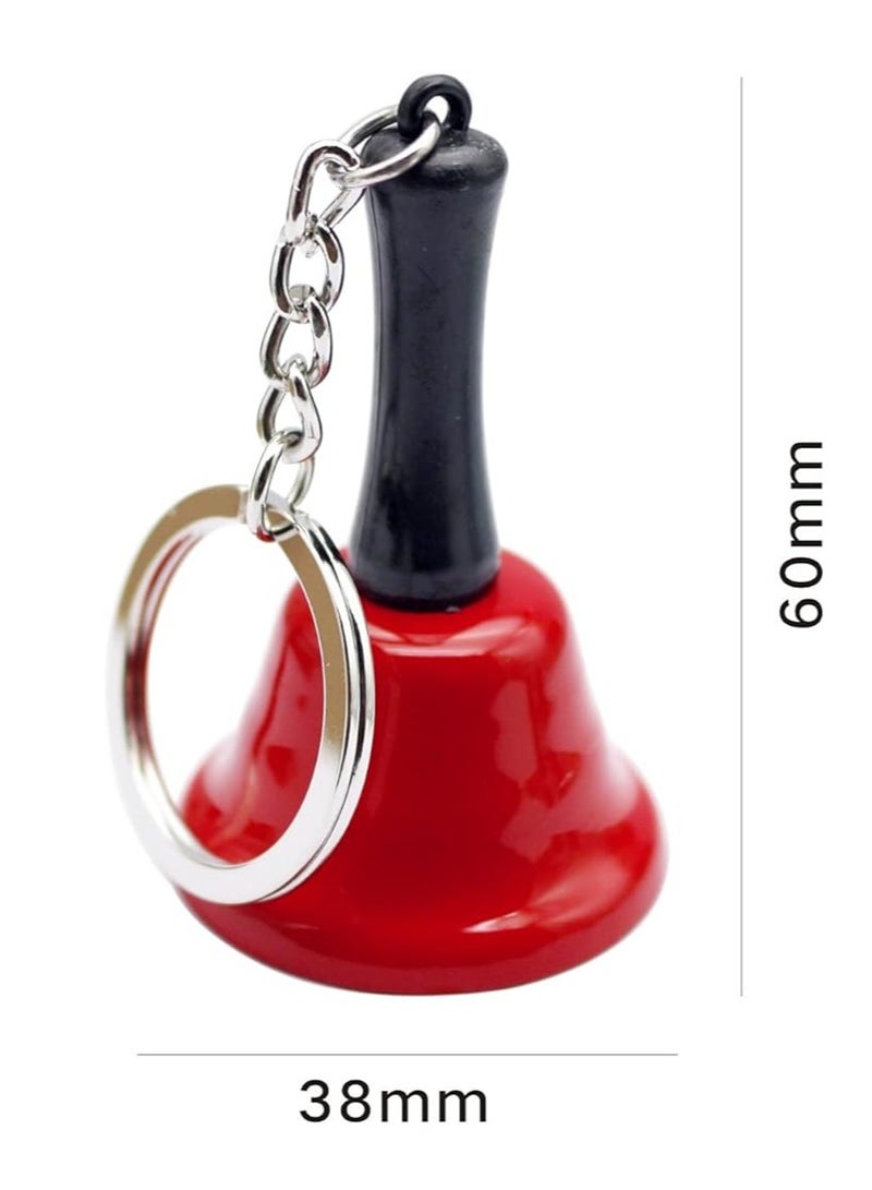 THD Mini Metal handbell, with Keychain Reception Restaurant Call Bell, Hanging Christmas Rattle, Suitable for Christmas and New Year Decorations, Kids Bells, pet Bells, Wedding Decoration Bells (red)  - Image 1
