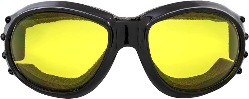 Birdz Eyewear Eagle Motorcycle Goggles - Black Frame with Yellow Lens - Image 2