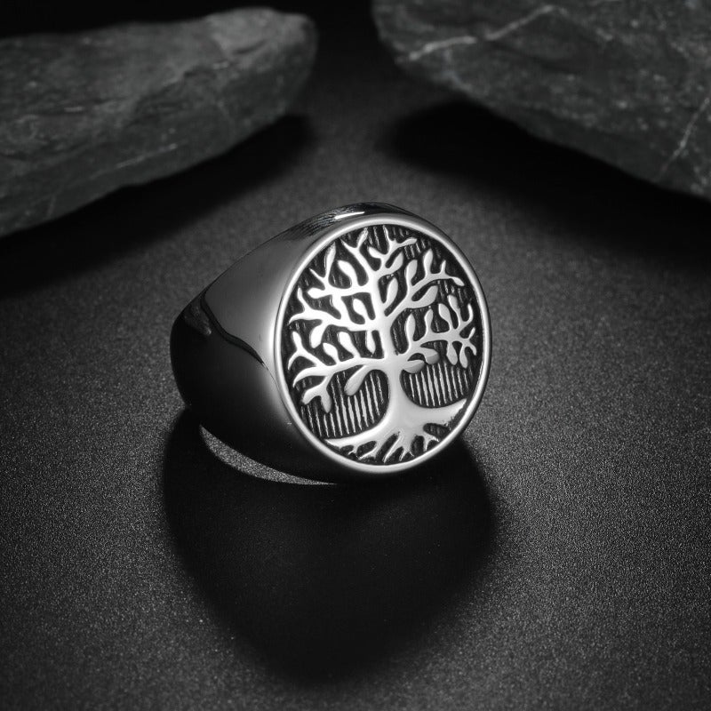 Seal Life Tree Hand Ornaments Personalized Creative Rings Titanium Steel Casting Men'S Rings Wedding Rings - Image 5