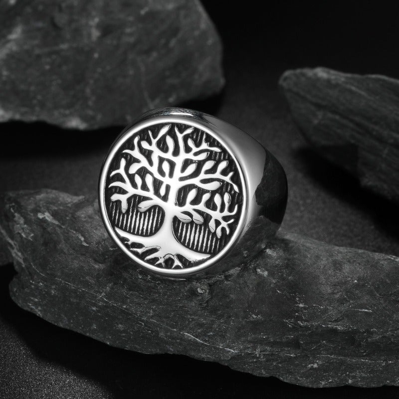 Seal Life Tree Hand Ornaments Personalized Creative Rings Titanium Steel Casting Men'S Rings Wedding Rings - Image 4