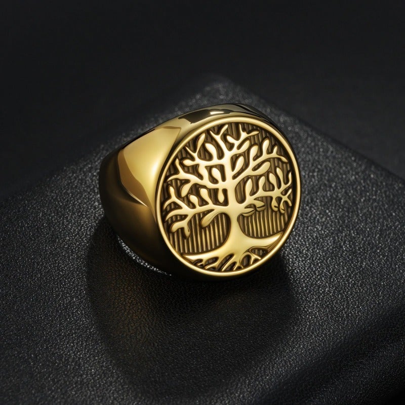 Seal Life Tree Hand Ornaments Personalized Creative Rings Titanium Steel Casting Men'S Rings Wedding Rings - Image 3