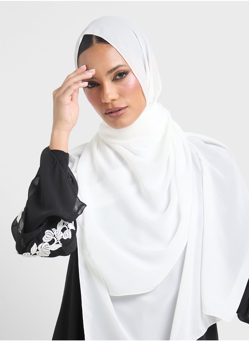Khizana - Layered Abaya With Motif On Sleeves - Image 1