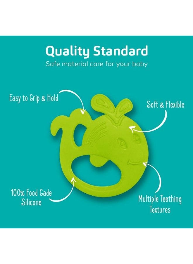 BuddsBuddy 100% Bpa Free Soft Silicone Baby Teether For 3 To 6 Babies (Zuzu Green)  - Image 5