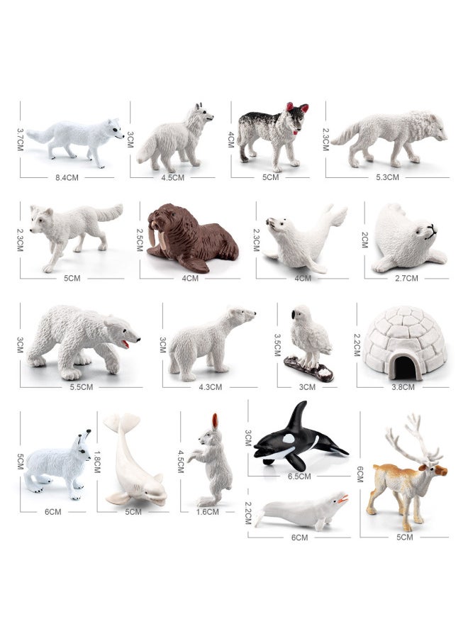 Simulation Mini Polar Animal Model Suit Solid Small Size Polar Fox Polar Bear White Fox Seal-Color:Bl-10002 Polar Animals 18-piece Set 152g  - Image 4