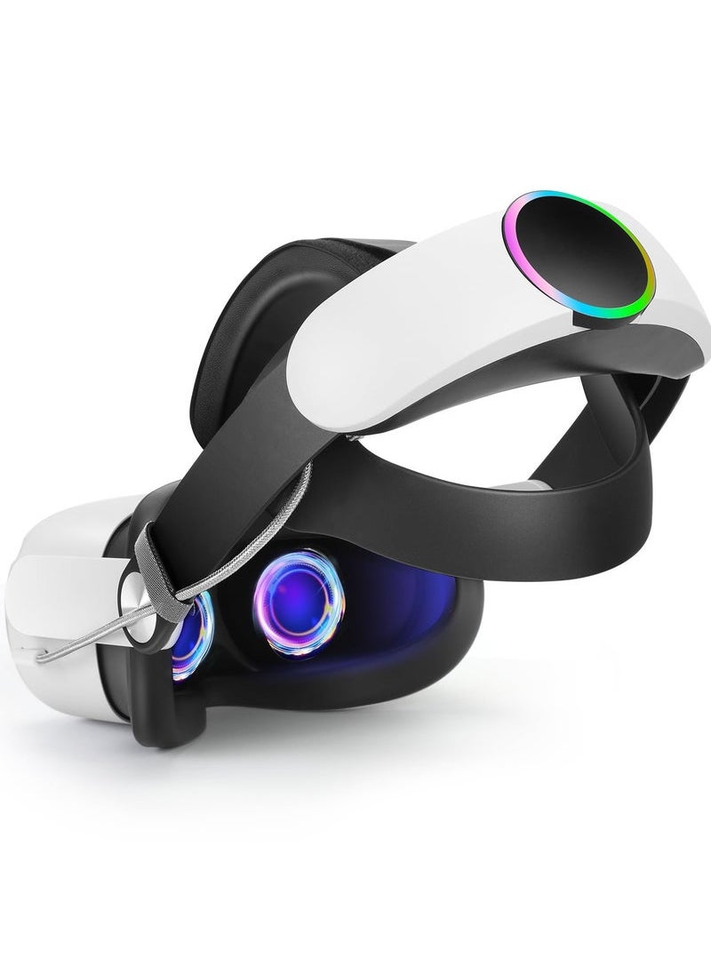 Generic Strap with Battery for Oculus Quest 3, 10000mAh Battery Pack for Extended 8 Hrs of Playtime, Fast Charging VR Power, Adjustable Elite Strap Enhanced Support and Balance in VR  - Image 1