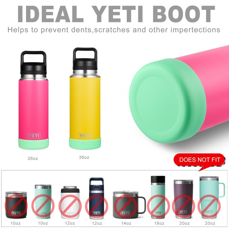 VGHNQ Silicone Bottom Boot for YETI Rambler 36 oz Bottles, Noise-canceling Sleeve Bumper, 9.5 cm Soft Cover Protector, Sports Water Bottle Accessories, BPA-Free and Anti-Slip, Seafoam - Image 5