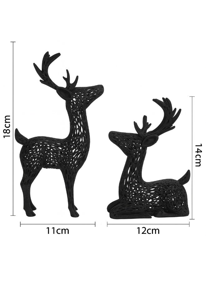 أخوة ثلاثي الأبعاد مجموعة من 2 قطعة تحفة فنية جمال الغزال ديكور منزلي النحت الفني ديكور الغزلان للمنازل - Image 3