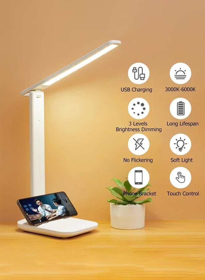 سويت لايف مصباح مكتب LED قابل للتعتيم ومصباح قراءة بثلاثة أوضاع إضاءة، ملحقات حماية العين، مصباح مكتب للدراسة مزود بشاحن USB مناسب للمنزل والمكتب لتقديمه كهدية - Image 2