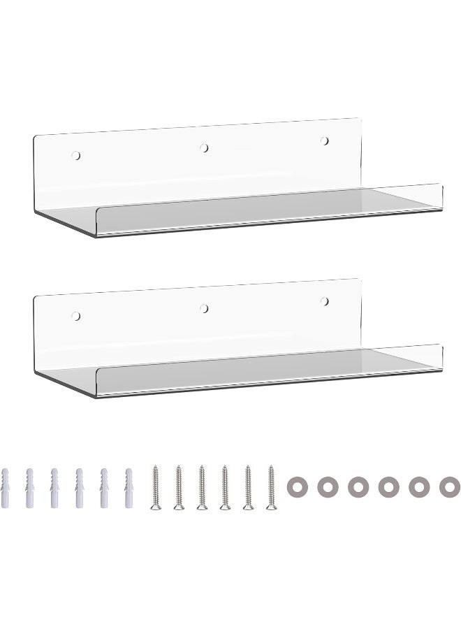 TPGP 2 Pack 10-inch Wall-Mounted Acrylic Shelves Suitable for Wall-Mounted Display Rack Storage Rack Suitable for Children's Bookshelf Room Wall Decoration Bedroom Kitchen Living Room - Image 1