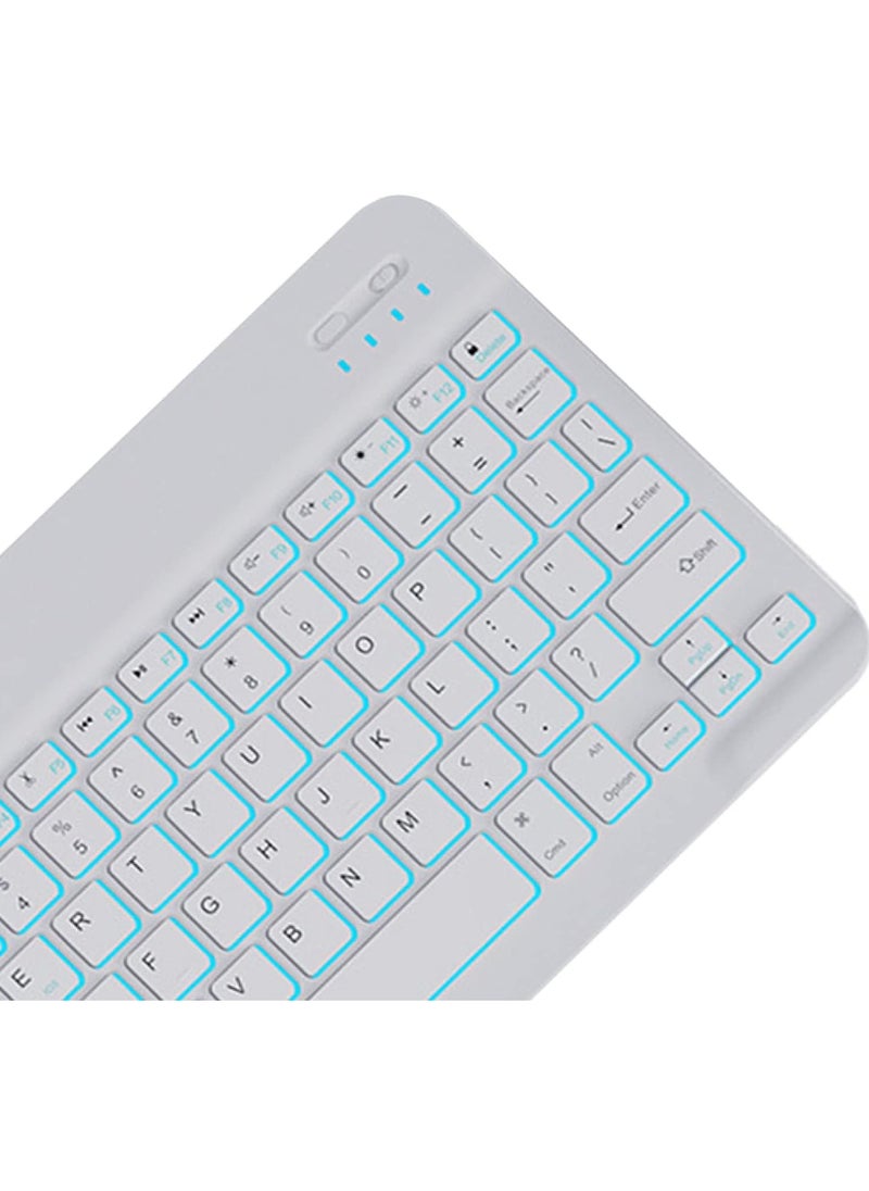 Rock Pow - Slim Bluetooth Keyboard and Mouse Combo for iPad Rechargeable Wireless Keyboard & Mouse with 7-Color Backlit Compatible with iPad 9th/8th Gen iPad Pro/Air/Mini iPhone14/13/12 Pro - Image 1