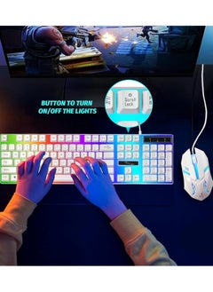 G21 Led Gaming Keyboard With Mouse Set White  - Image 5