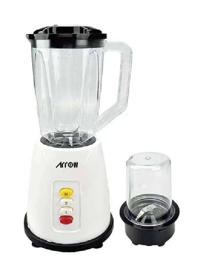 Arrow Blender with Grinder - 1.5 Liters - 400 Watts - Plastic with Stainless Steel Body - White - RO-15PBSY - Image 2