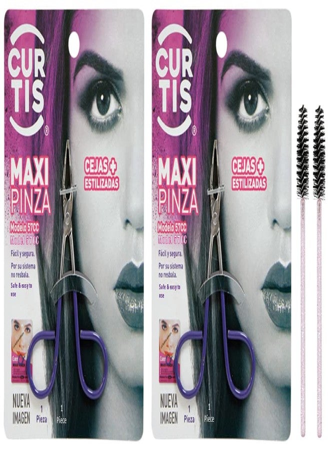 Curtis (PACK OF 2) Professional Eyebrow Tweezers For men & Women PORTABLE Beauty Tools for Facial Hair, Ingrown Hair, Blackhead; MADE IN MEXICO - Image 1