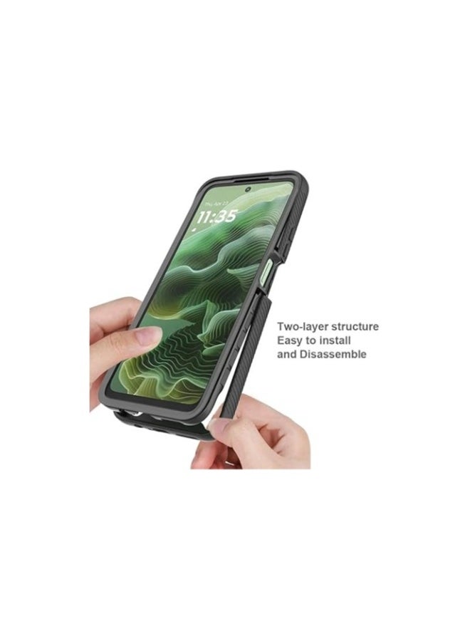 حافظة متوافقة مع Motorola G35 5G، غطاء مضاد للصدمات مع امتصاص للصدمات مصنوع من PC + TPU، غطاء واقي شفاف لهاتف Moto G35 - Image 3