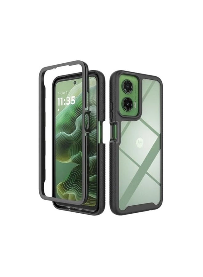 حافظة متوافقة مع Motorola G35 5G، غطاء مضاد للصدمات مع امتصاص للصدمات مصنوع من PC + TPU، غطاء واقي شفاف لهاتف Moto G35 - Image 1