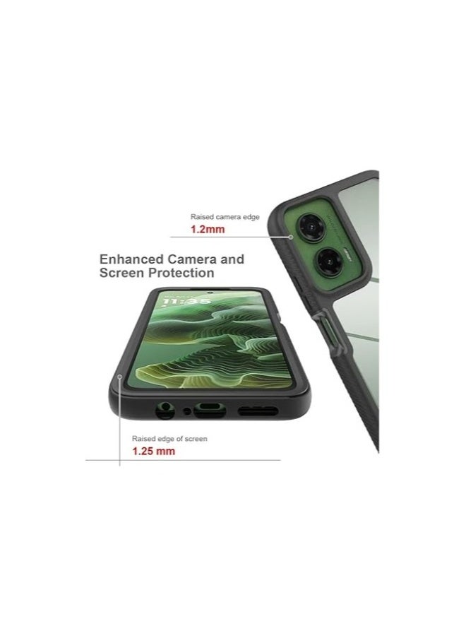 حافظة متوافقة مع Motorola G35 5G، غطاء مضاد للصدمات مع امتصاص للصدمات مصنوع من PC + TPU، غطاء واقي شفاف لهاتف Moto G35 - Image 2