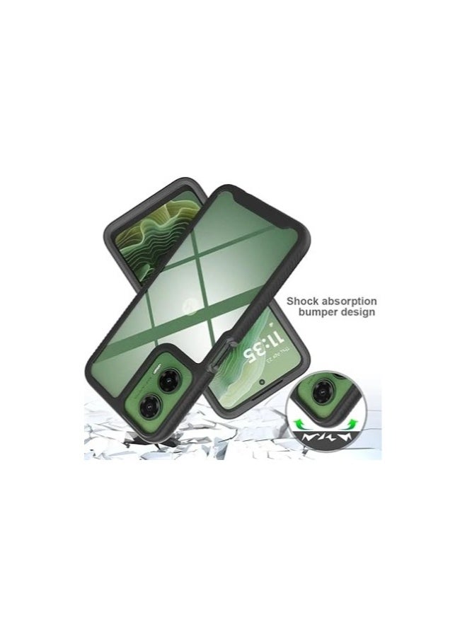 حافظة متوافقة مع Motorola G35 5G، غطاء مضاد للصدمات مع امتصاص للصدمات مصنوع من PC + TPU، غطاء واقي شفاف لهاتف Moto G35 - Image 4