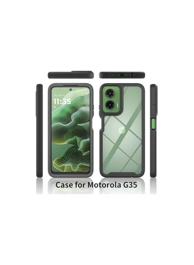حافظة متوافقة مع Motorola G35 5G، غطاء مضاد للصدمات مع امتصاص للصدمات مصنوع من PC + TPU، غطاء واقي شفاف لهاتف Moto G35 - Image 5