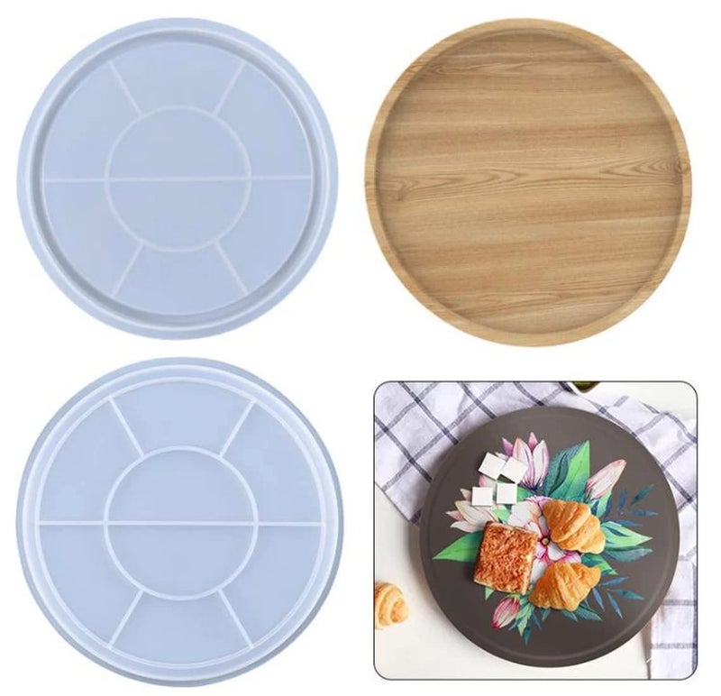 ARTOOL Round Tray Resin Art Mold Creative DIY Multipurpose Silicone Tray Epoxy UV Resin Round Frame Mould 8 Inch 10 mm Set of 1 - Image 2