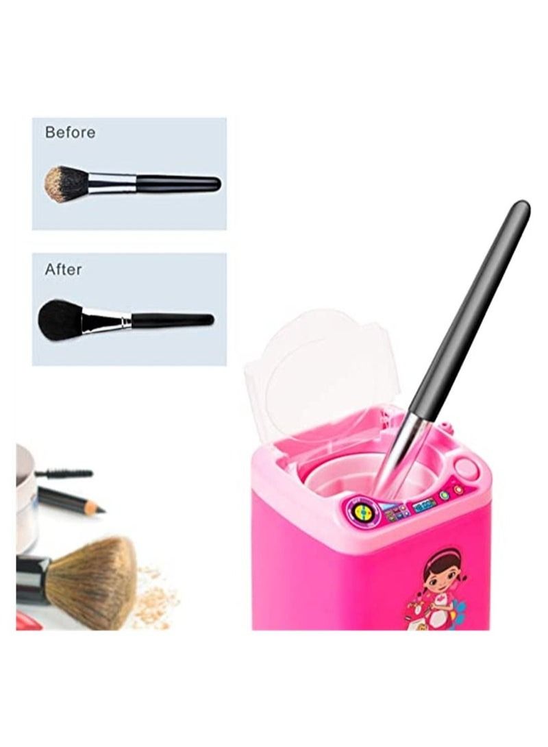 2 Pieces Mini Washer Makeup Brushes Washing Machine Powder Puff Cleaner Device - Image 2
