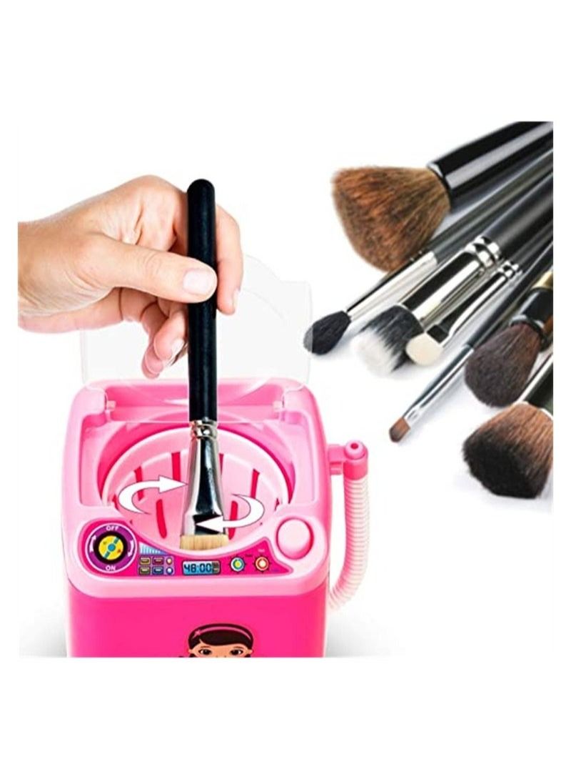 2 Pieces Mini Washer Makeup Brushes Washing Machine Powder Puff Cleaner Device - Image 3