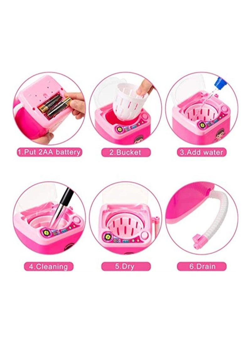 2 Pieces Mini Washer Makeup Brushes Washing Machine Powder Puff Cleaner Device - Image 5