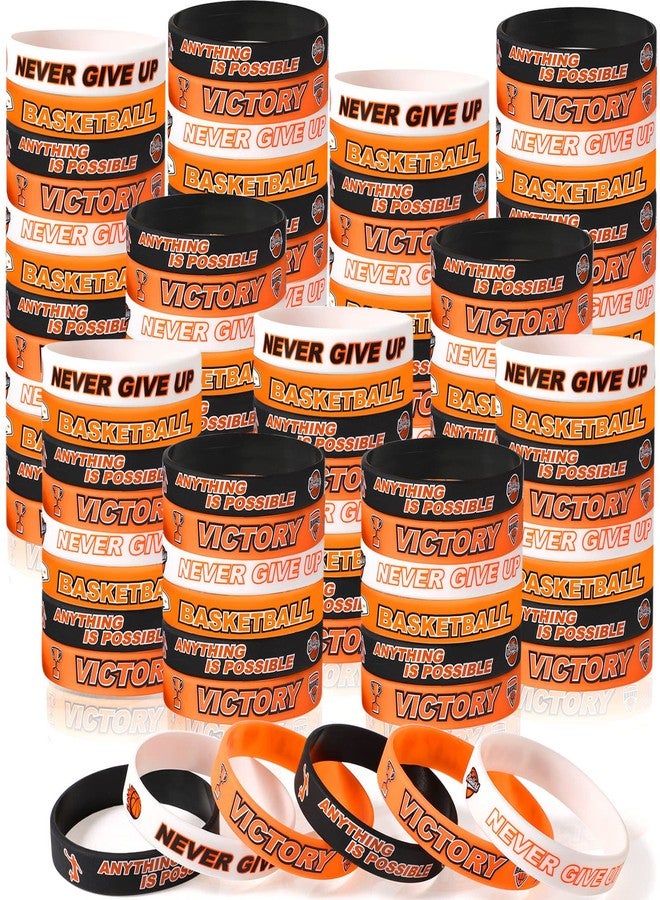 Aoriher 36 Pieces Basketball Bracelet Bulk Basketball Party Favor Motivational Silicone Wristband Inspirational Rubber Bracelet Party Gifts for Kids Teenagers Ball Club Societies Team - Image 1