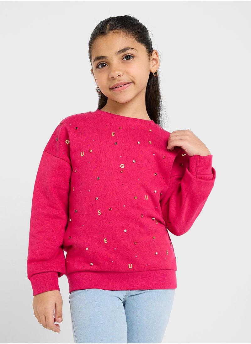 GUESS Kids Logo Embroidery Sweatshirt  - Image 1