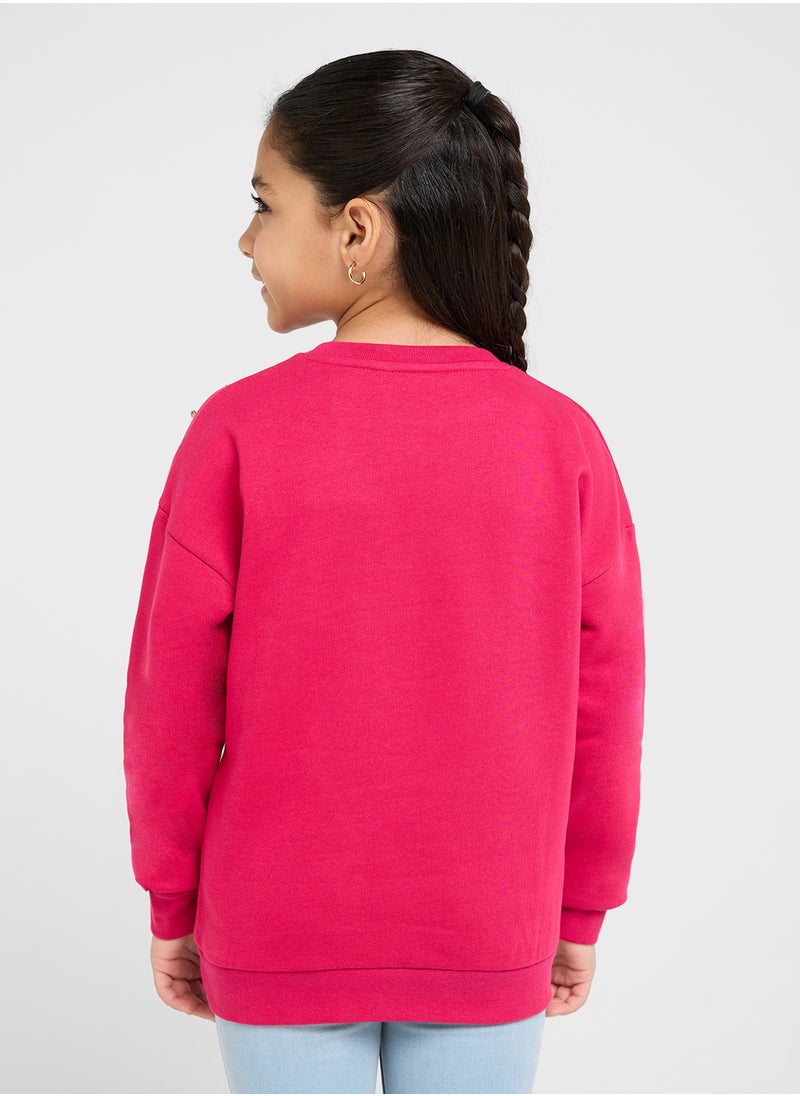 GUESS Kids Logo Embroidery Sweatshirt  - Image 2