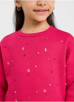 GUESS Kids Logo Embroidery Sweatshirt  - Image 3