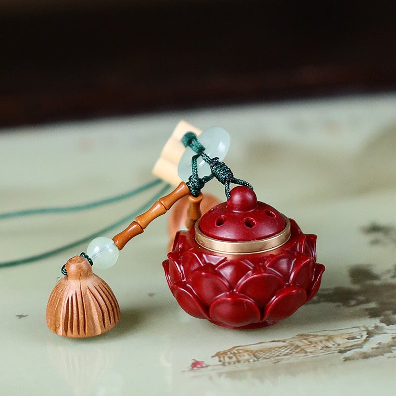 Generic High Content Cinnabar Lotus Sachet Pendant Lotus +1 bottle of incense pill 