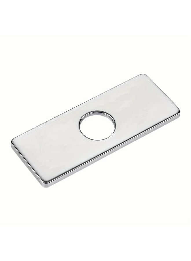 Modern Single Hole Faucet Cover Plate Brushed Nickel Stainless Steel Silvery - Image 2