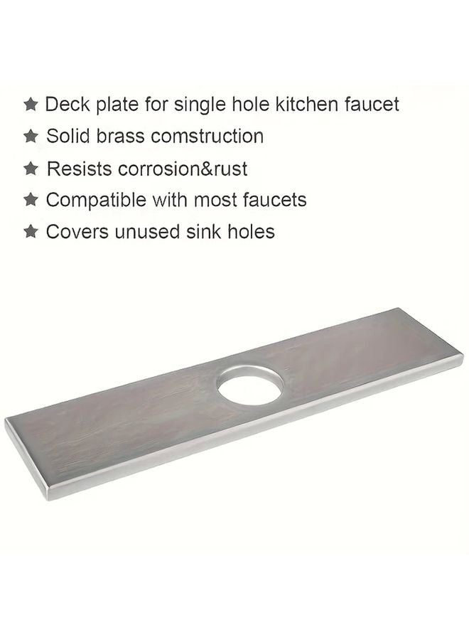 Modern Single Hole Faucet Cover Plate Brushed Nickel Stainless Steel Silvery - Image 4