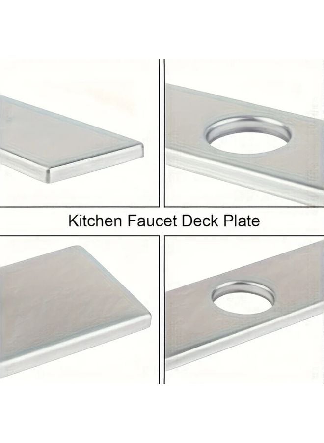 Modern Single Hole Faucet Cover Plate Brushed Nickel Stainless Steel Silvery - Image 5