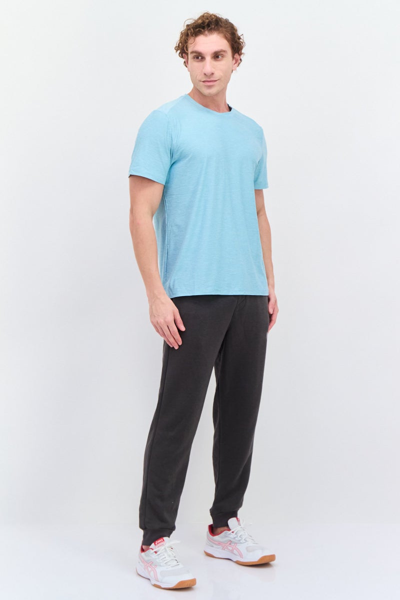 MOTION Men Sportswear Fit Short Sleeve Training T-Shirt, Mint Blue - Image 3