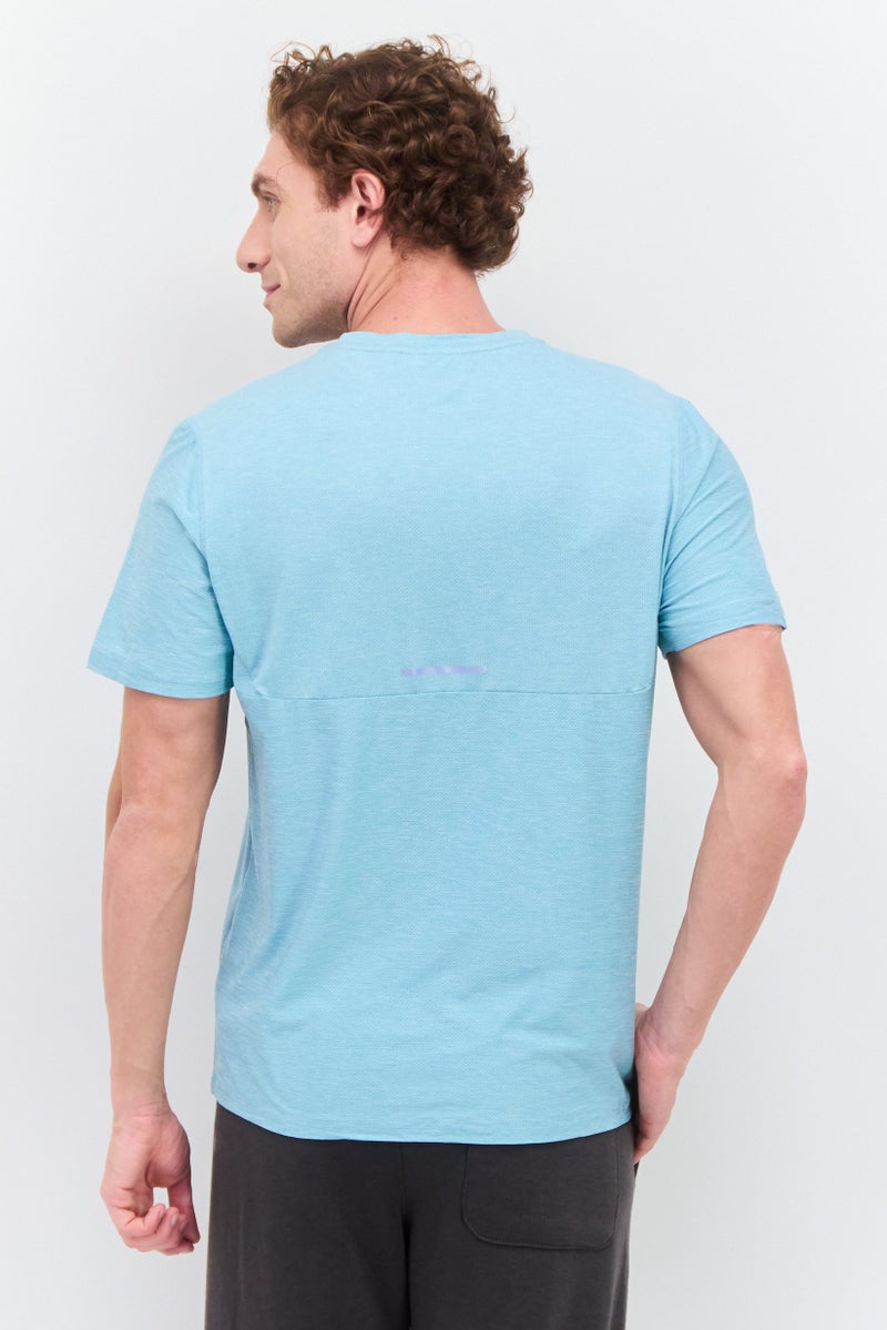 MOTION Men Sportswear Fit Short Sleeve Training T-Shirt, Mint Blue - Image 4