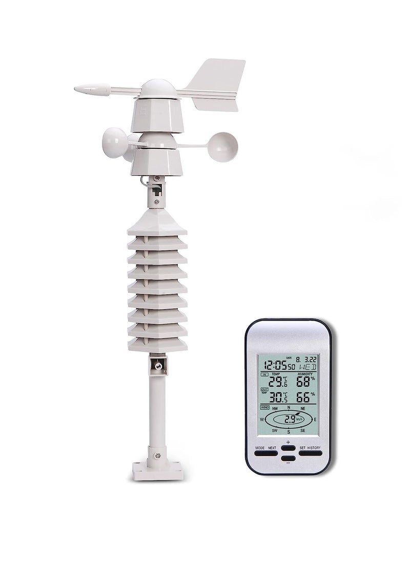 KASTWAVE - Home Wireless Weather Stations, Multifunctional Wireless Weather Station with Measure Temperature, Humidity, Wind Speed/Wind Direction, Alarm Clock - Image 1