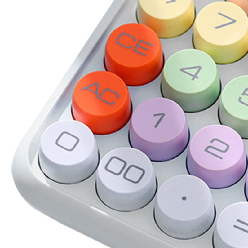 White Desktop Calculator With Mechanical Keyboard For Office Home Use ABS Material AAA Battery Powered - Image 4