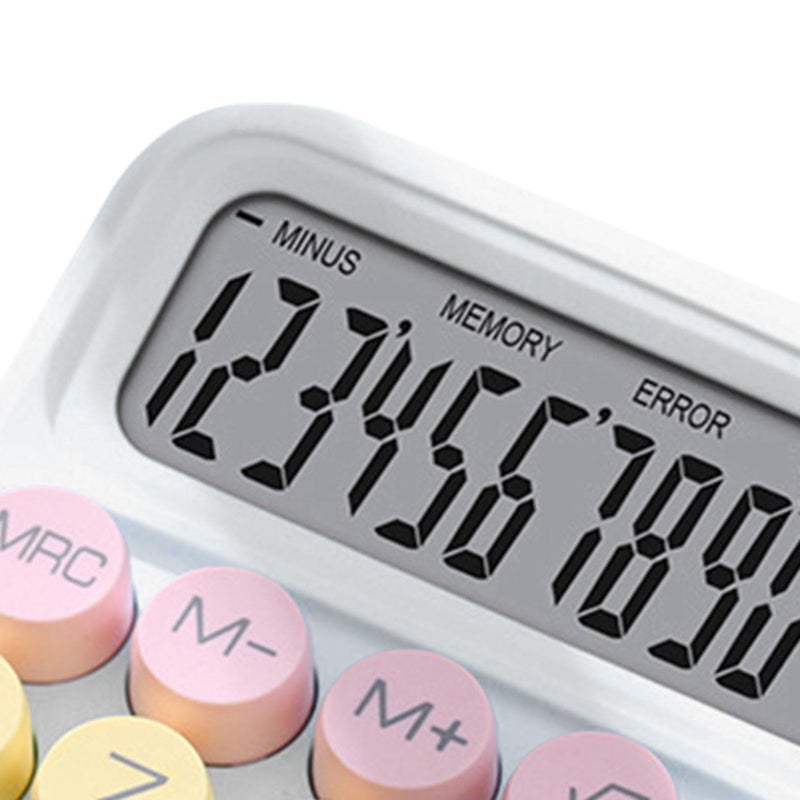 White Desktop Calculator With Mechanical Keyboard For Office Home Use ABS Material AAA Battery Powered - Image 3