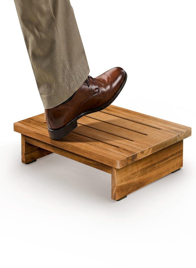 TINAMO 3.5" Acacia Wood One Step Stool for Adults (No Assemble Required)- 500 Lbs Wooden Step Stools Heavy Duty for High Bed Riser, Bathroom, Bedroom - Small Stepping Stool for Elderly, Seniors, Kids - Image 1