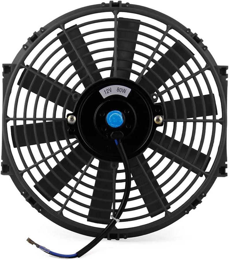 CF002A-BK 12 inch 80W 12V Universal Car Slim Reversible Electric Radiator Cooling Fan Push Pull with Mounting Kit - Image 2