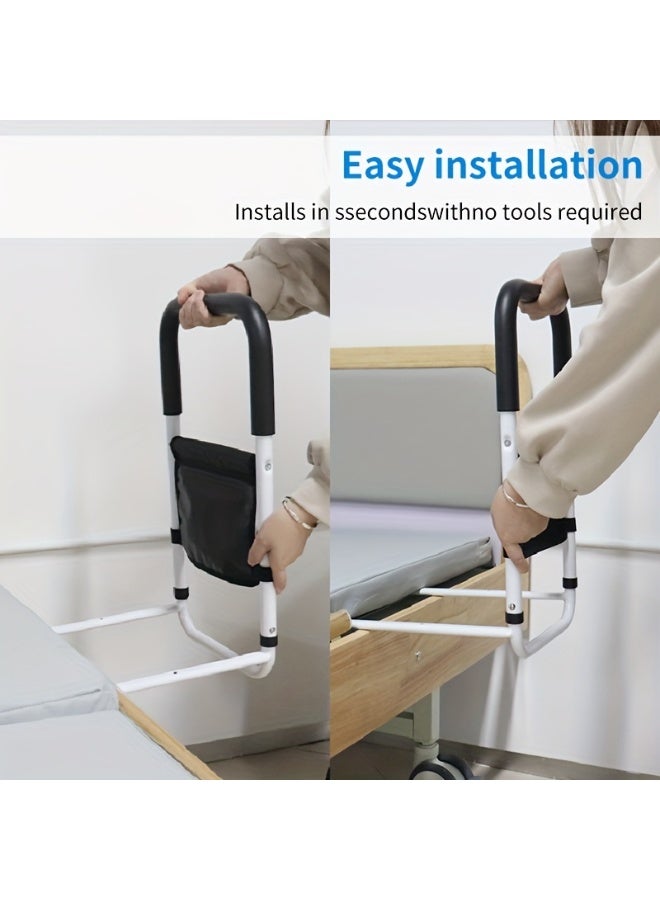 والالا قطعة واحدة من قضبان السرير، مناسبة لكبار السن لاستخدام درابزين الأمان بجانب السرير، حقيبة تخزين للمساعدة في دعم القضبان الجانبية، مناسبة لكبار السن للاستخدام، مناسبة للأسِرّة الطبية والمنزلية - Image 4