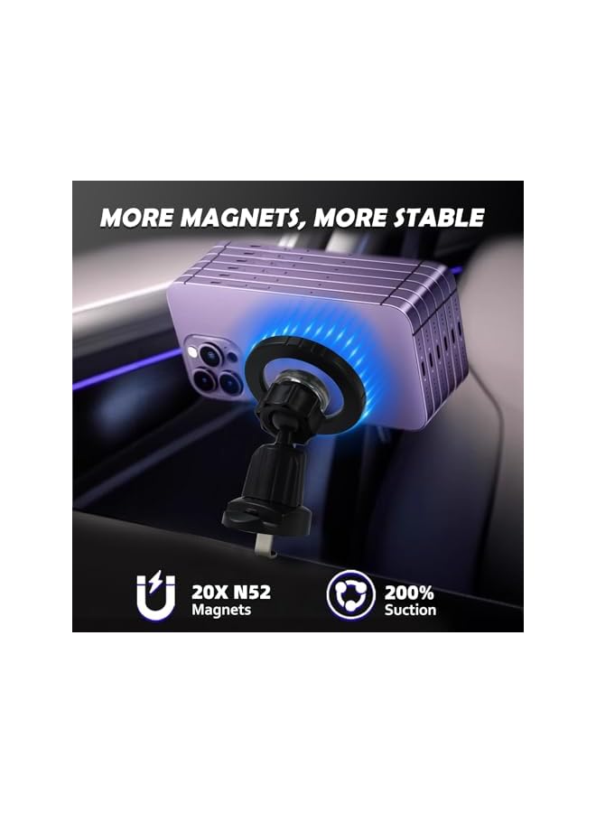 Green Tiger Magsafe Car Mount | Ultra Strong Magnetic Phone Holder for Car Vent | 【20X N52 Strong Magnets】360° Rotation, One-Hand Operation, Compatible with iPhone 16/15/14/13/12 & All Phones with Metal Ring - Image 4
