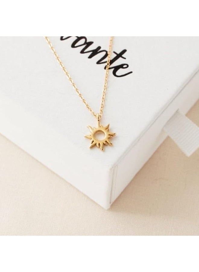 Rwnq Stainless Steel Sun Shape Necklace and Earrings Set - A Charming Girls Gift! - Women's Accessories-Children's accessories_Stainless accessories  - Image 5